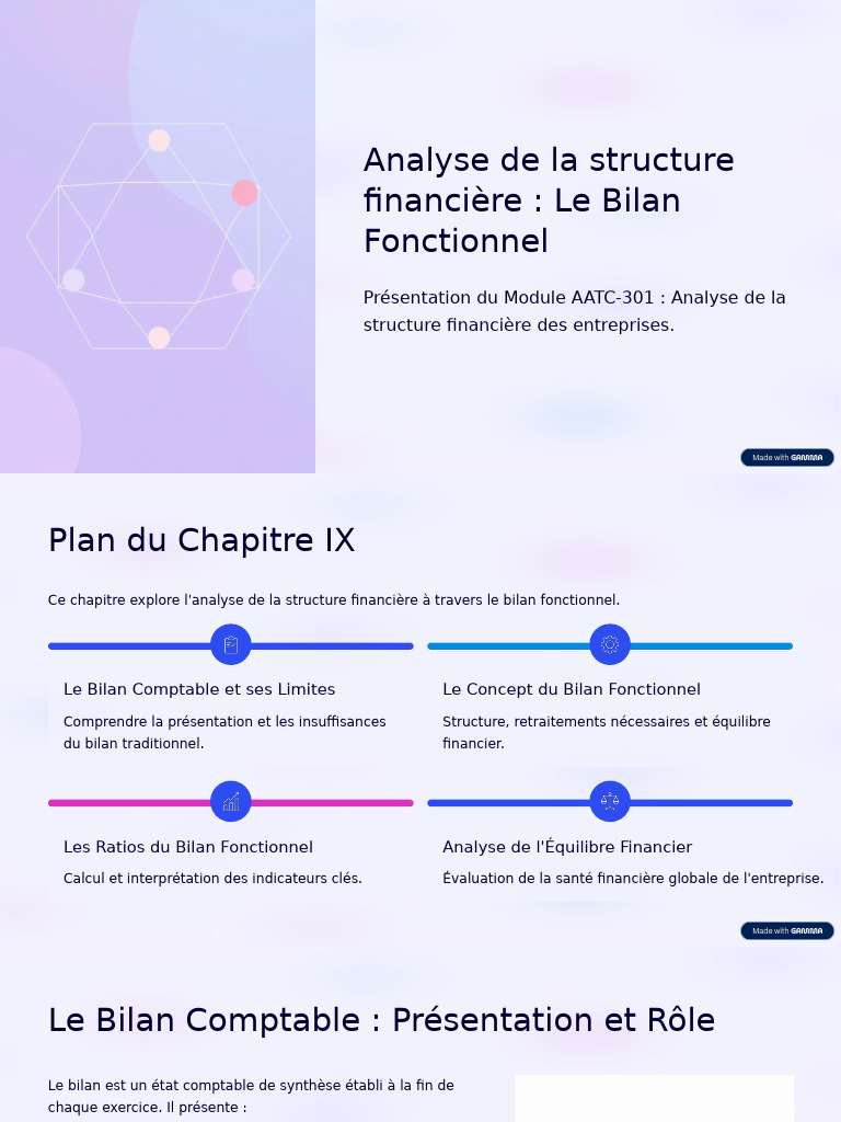 Analyse du Bilan Fonctionnel en Finance | PDF | Bilan comptable | Fonds ...