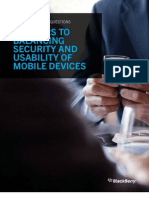 Answers To Balancing Security and Usability of Mobile Devices