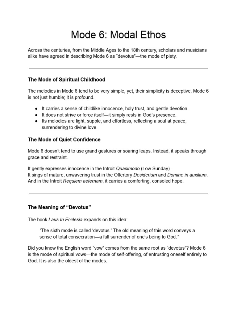Mode 6 Ethos | PDF