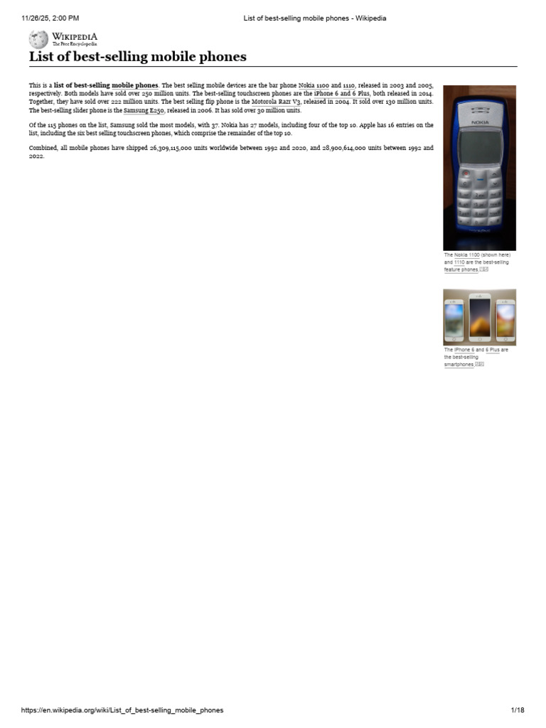 Best-Selling Mobile Phones Overview | PDF | Smartphone | Mobile Phones