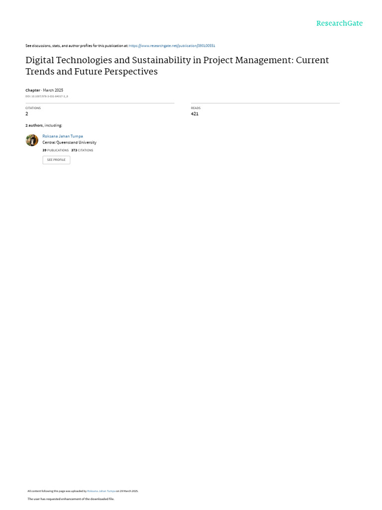 Digital Technologies in Sustainable Project Management | PDF | Cloud ...