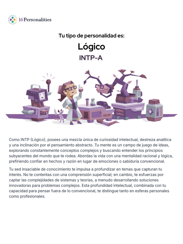 Características del INTP: Personalidad Lógica | PDF | Pensamiento ...