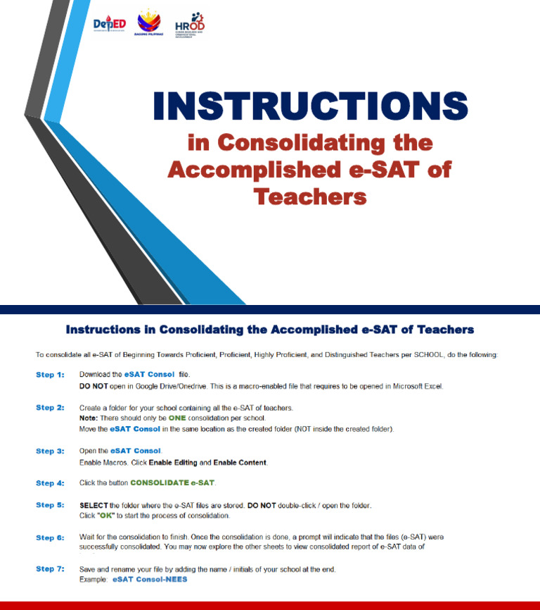 Step-By Step Instructions in Consolidating E-Sat | PDF