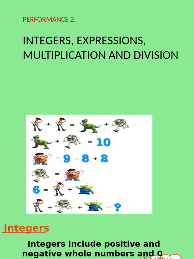Integers - Expressions - Multiplication and Division | PDF | Integer ...