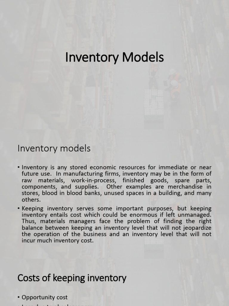 Inventory Management Models Explained | PDF | Inventory | Business ...