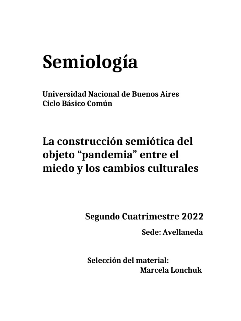 0.1. Programa y Guías Semiología 2C 2022 | PDF | Semiótica | Imagen
