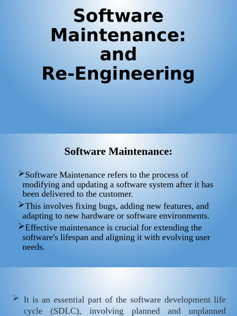 Maintenance and Re-Engineering | PDF | Software | Software Development