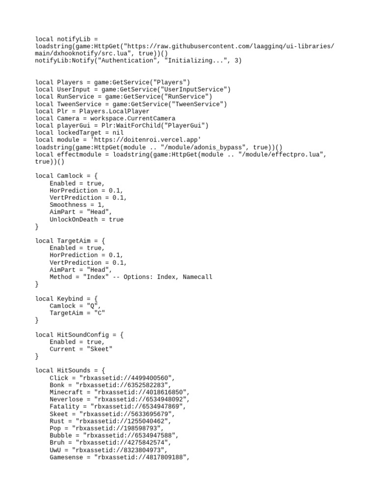 Roblox Aimbot Script with Features | PDF