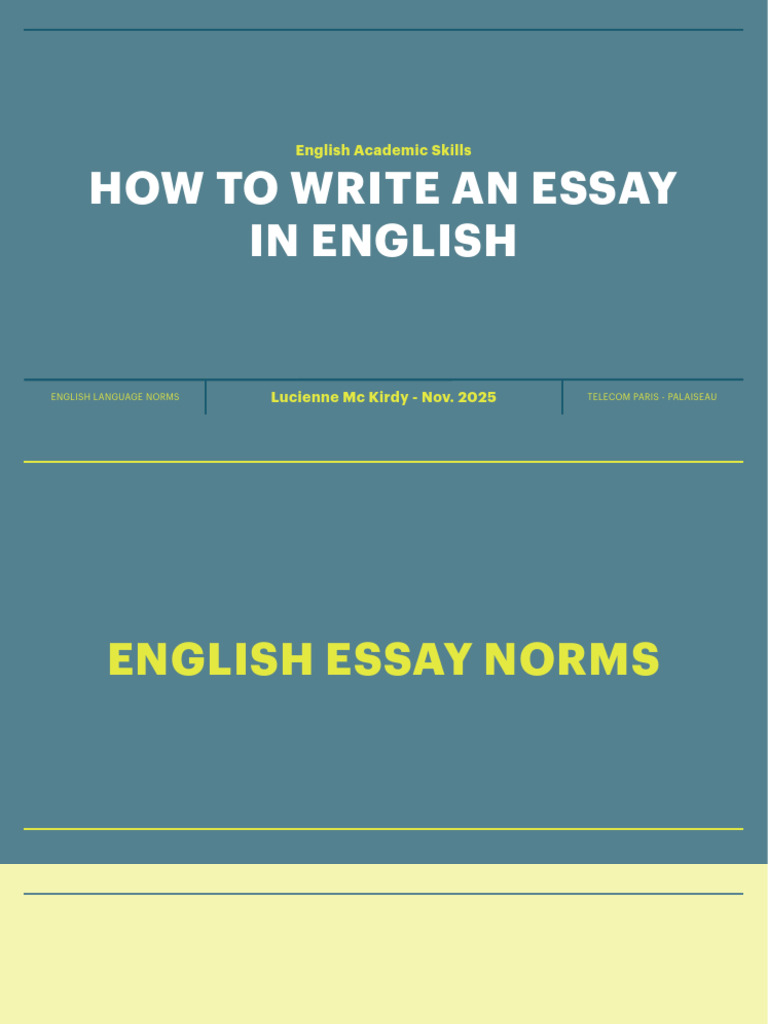 How To Write An Essay in English | PDF | Citation | Essays