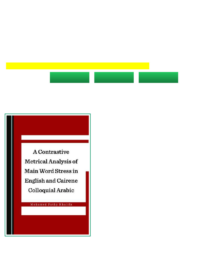 (Ebook) A Contrastive Metrical Analysis of Main Word Stress in English ...