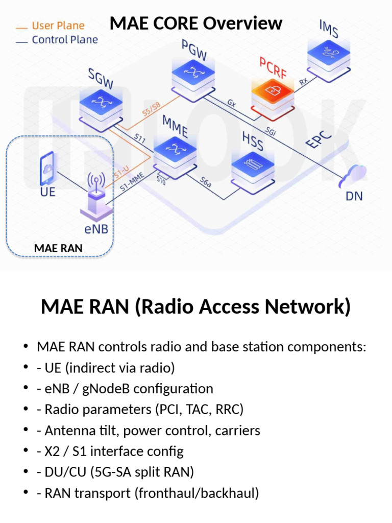 MAE RAN and CORE Network Overview | PDF