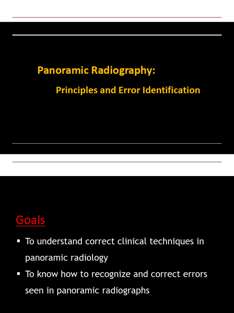 Panoramic Radiography Techniques & Errors | PDF | Radiography | Radiology