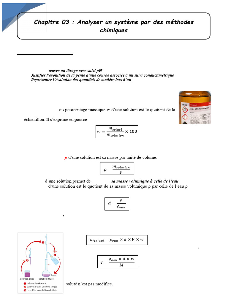Titrage et Analyse de Solutions Chimiques | PDF | Titrage | Chimie