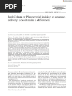 Joel-Cohen vs. Pfannenstiel Incision Study | PDF | Caesarean Section ...