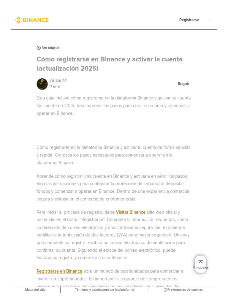 Cómo Registrarse en Binance y Activar La Cuenta (Actualización 2025 ...