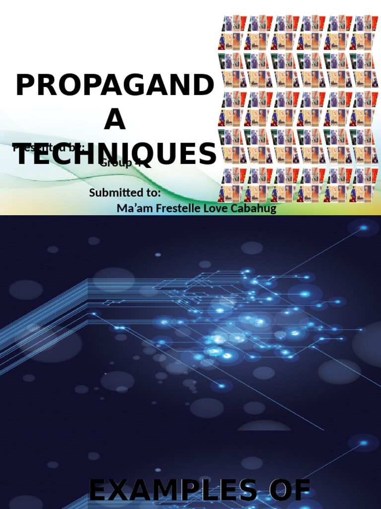 Examples of Propaganda Techniques | PDF | Propaganda | Advertising