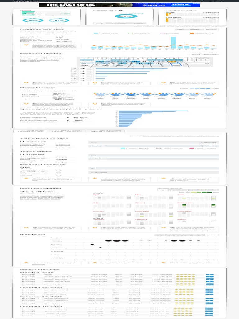 Typing Speed and Accuracy Dashboard | PDF | Text