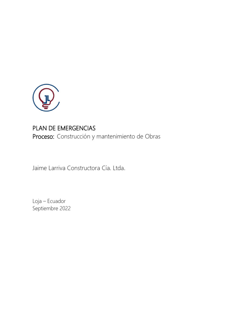 Plan de Emergencias en Construcción | PDF | Seguridad y salud ...
