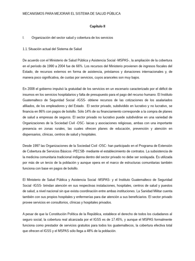 Mejoras en el Sistema de Salud Pública | PDF | Hospital | Trabajo Social