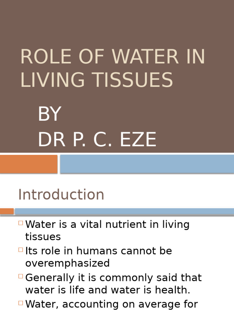 Importance of Water in Human Tissues | PDF