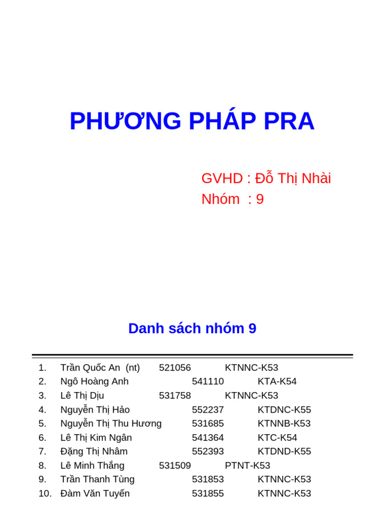 Phương Pháp Pra | PDF