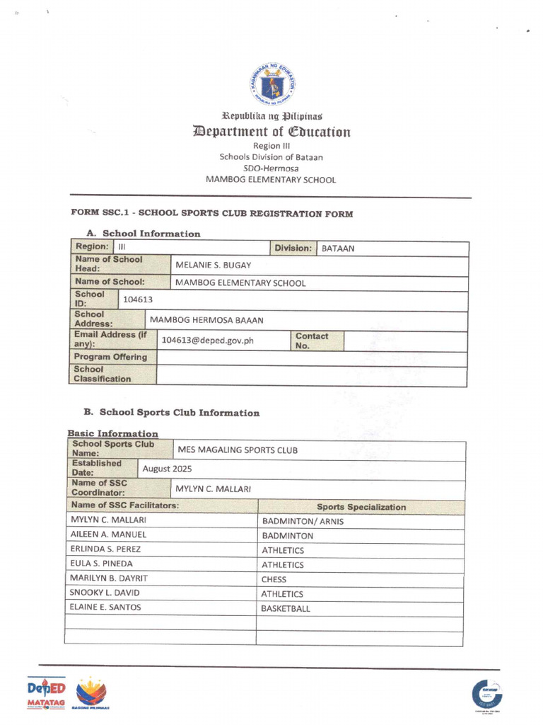 Form Ssc.1 Mambog Es | PDF