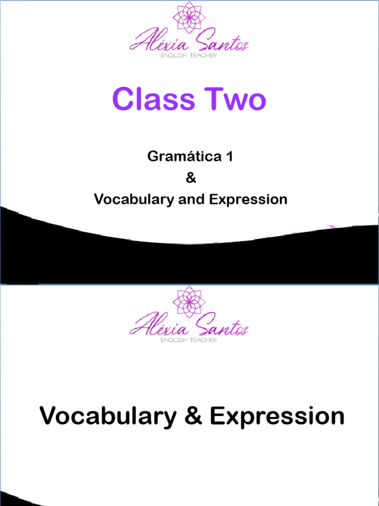 2-Class Two (Com Exemplos) - Alunos | PDF | Subject (Grammar ...