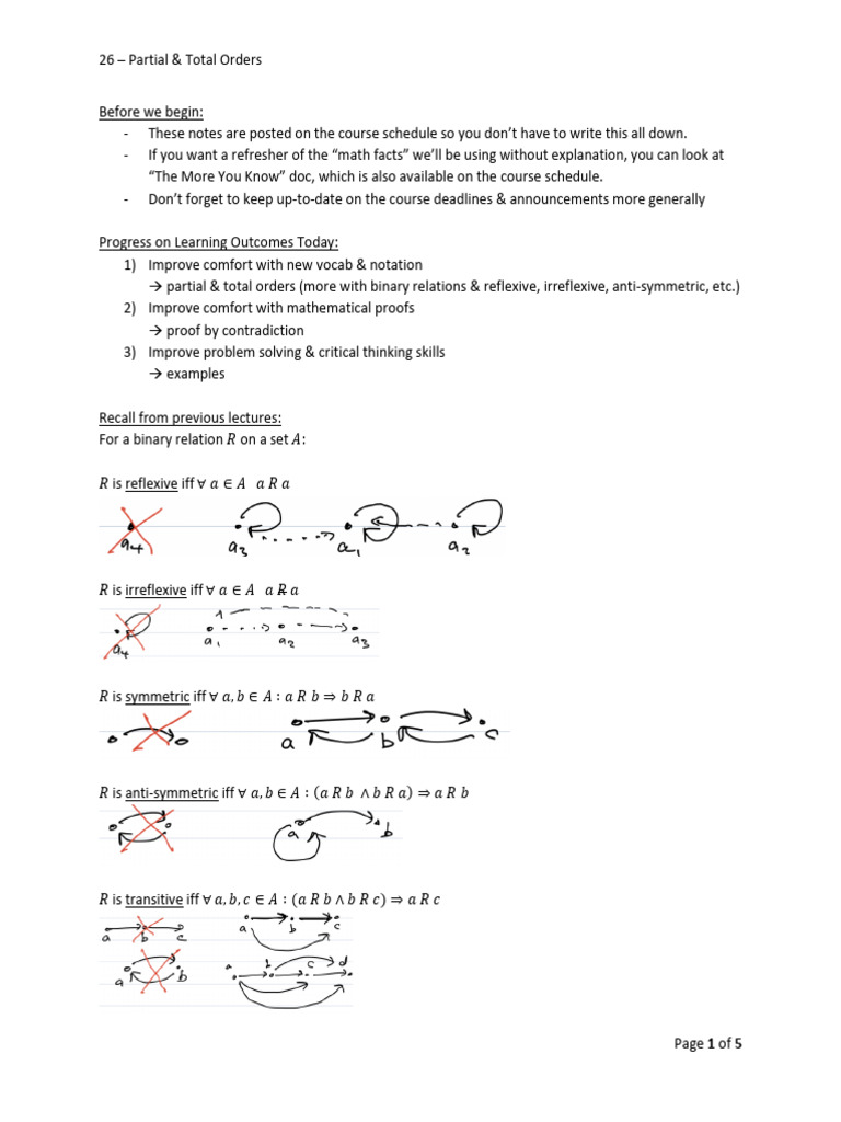 Understanding Partial and Total Orders | PDF | Mathematical Logic ...