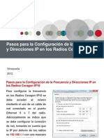 Pasos para La Configuración de La Frecuencia y Direcciones IP en Los Radios Ceragon IP10