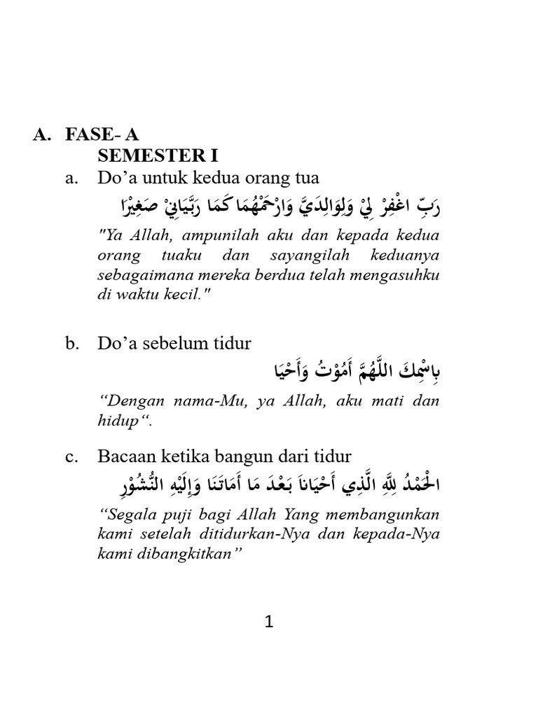Kumpulan Doa Sehari Hari | PDF