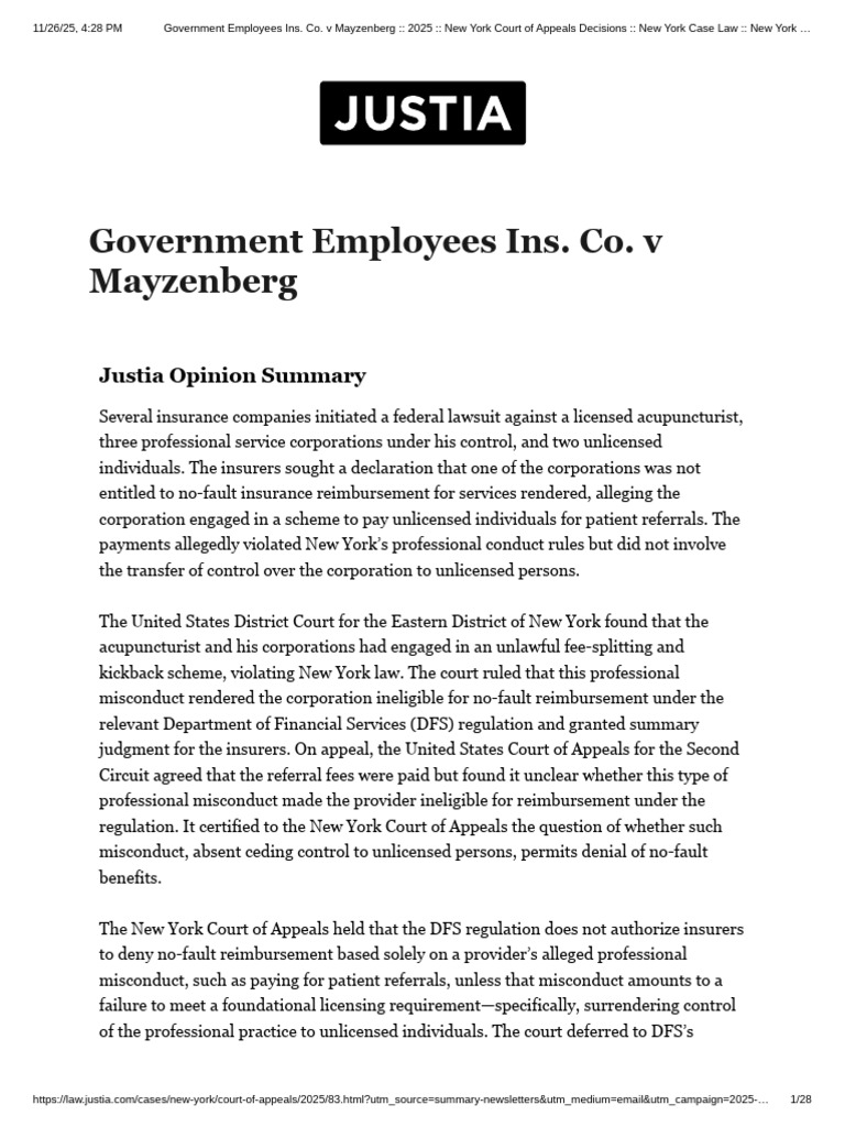 NY Court Rules on No-Fault Insurance Misconduct | PDF | Insurance