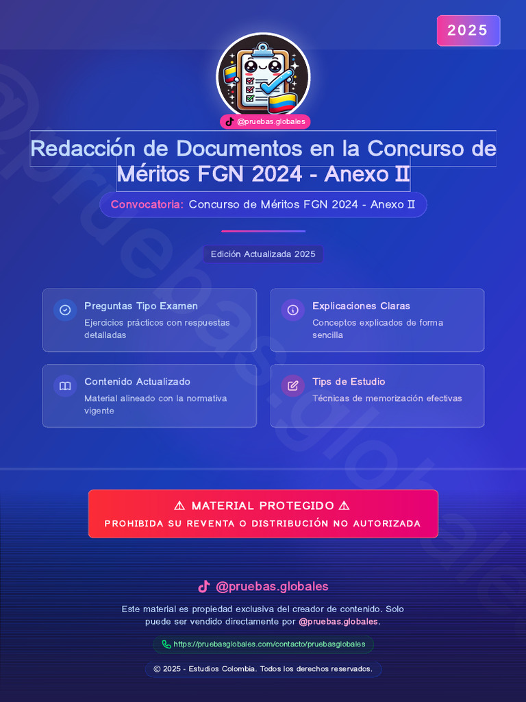 Redaccin de Documentos en la Concurso de Mritos FGN 2024 - Anexo II | PDF