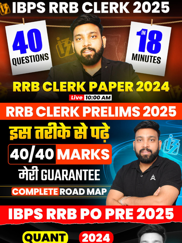 IBPS RRB Clerk Prelims 2024 Memory Based Mock Test | PDF