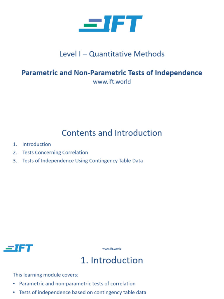 LM09 Parametric and Non-Parametric Tests of Independence | PDF ...
