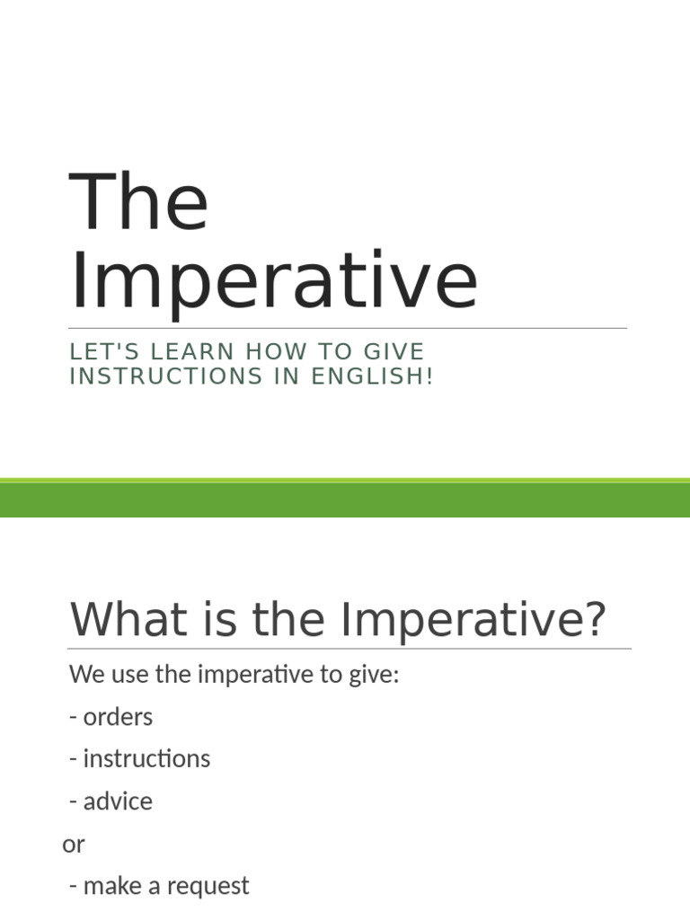Mastering English Imperatives Guide | PDF