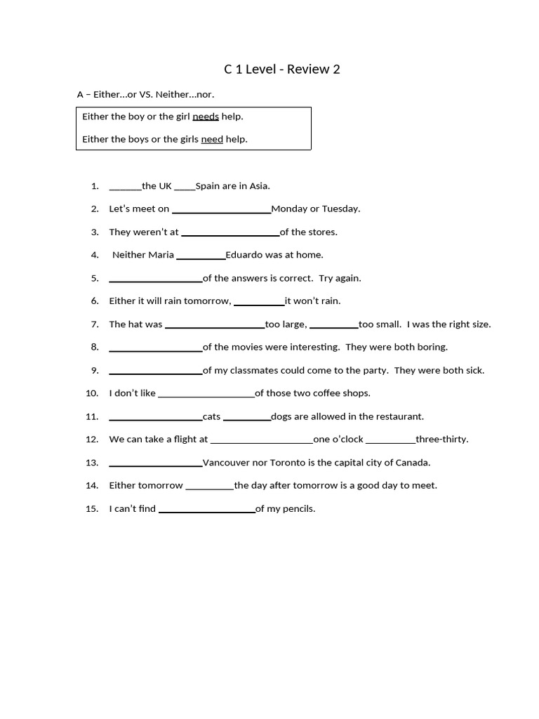 C 1 Level - Review 2 | PDF