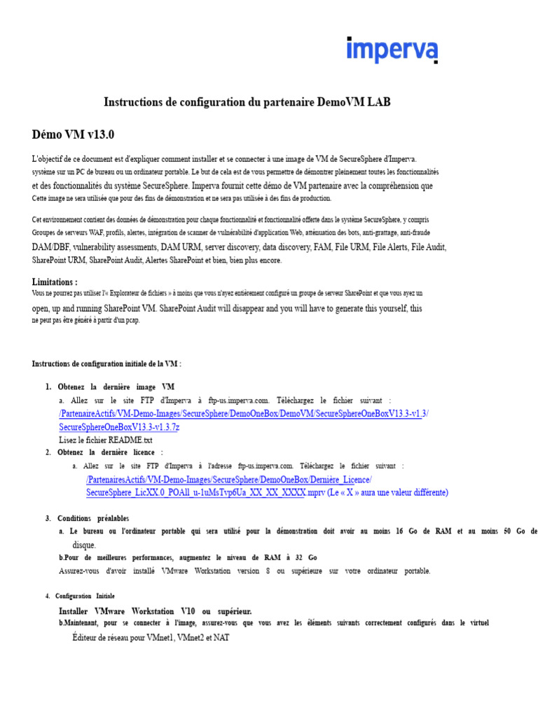 Instructions de Configuration de La Démonstration Du Partenaire VM ...