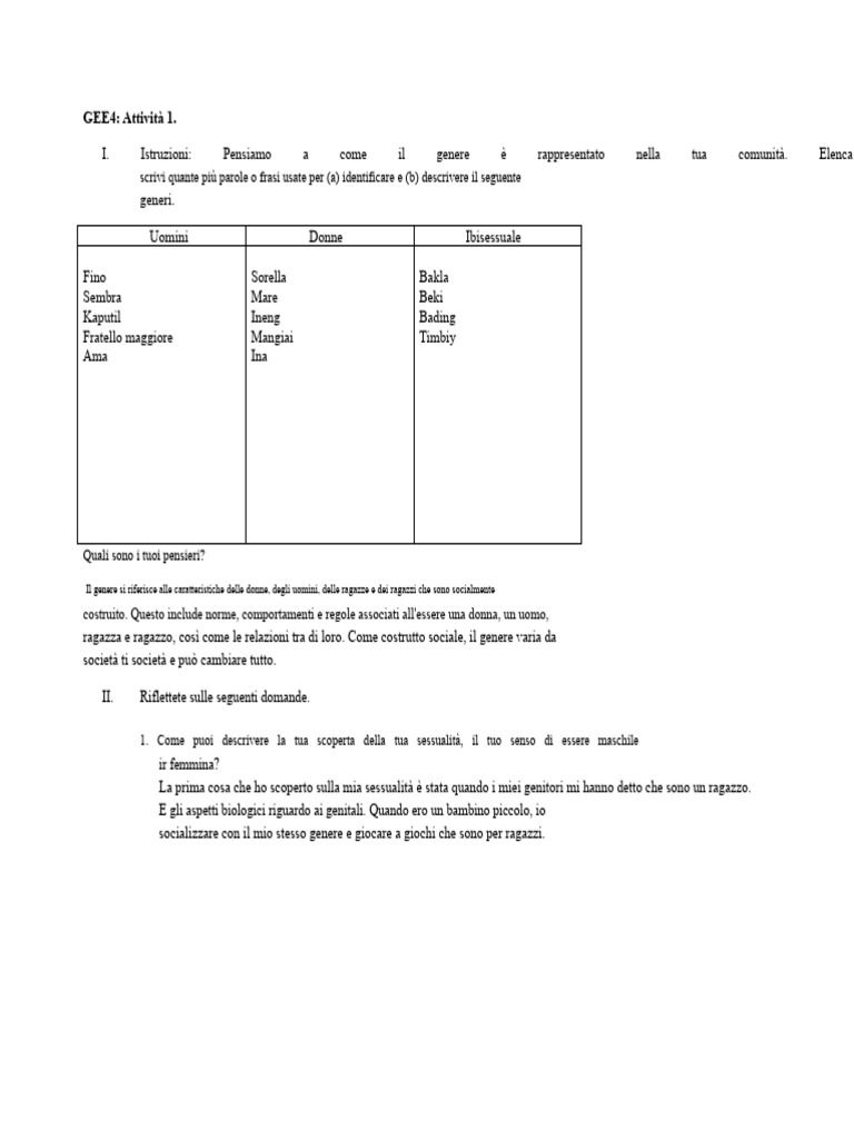 Gee 4 Attività 1 | PDF