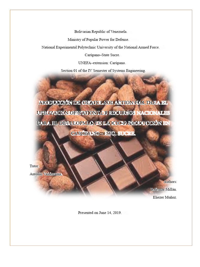 Artisanal Chocolate Production in Carúpano | PDF | Chocolate | Cocoa Bean