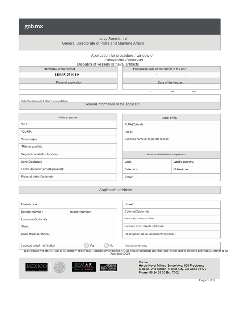 Vessel Dispatch Application Form | PDF