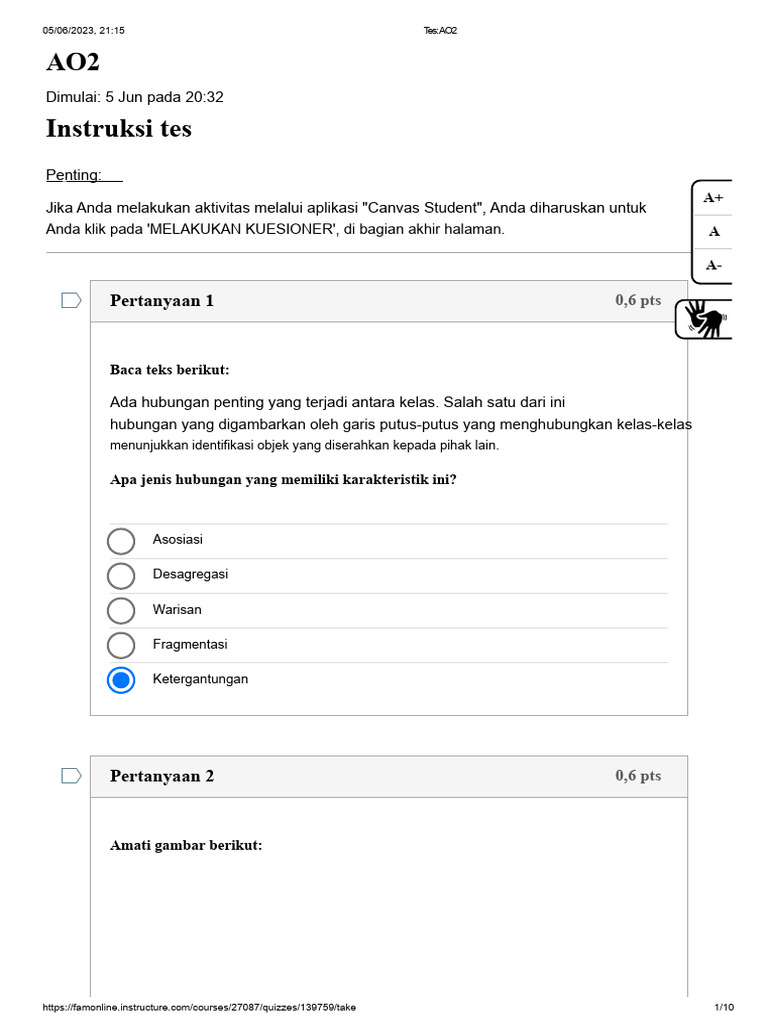 Tes AO2: Evaluasi Pemrograman dan Sistem | PDF