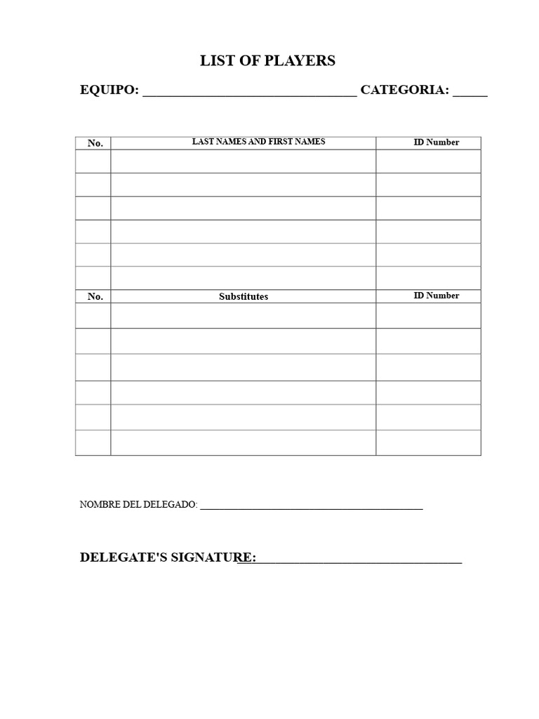 Player List PDF | PDF