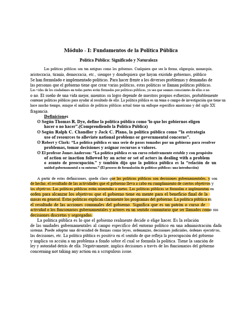 Fundamentos de La Política Pública | PDF | Gobierno | Pobreza