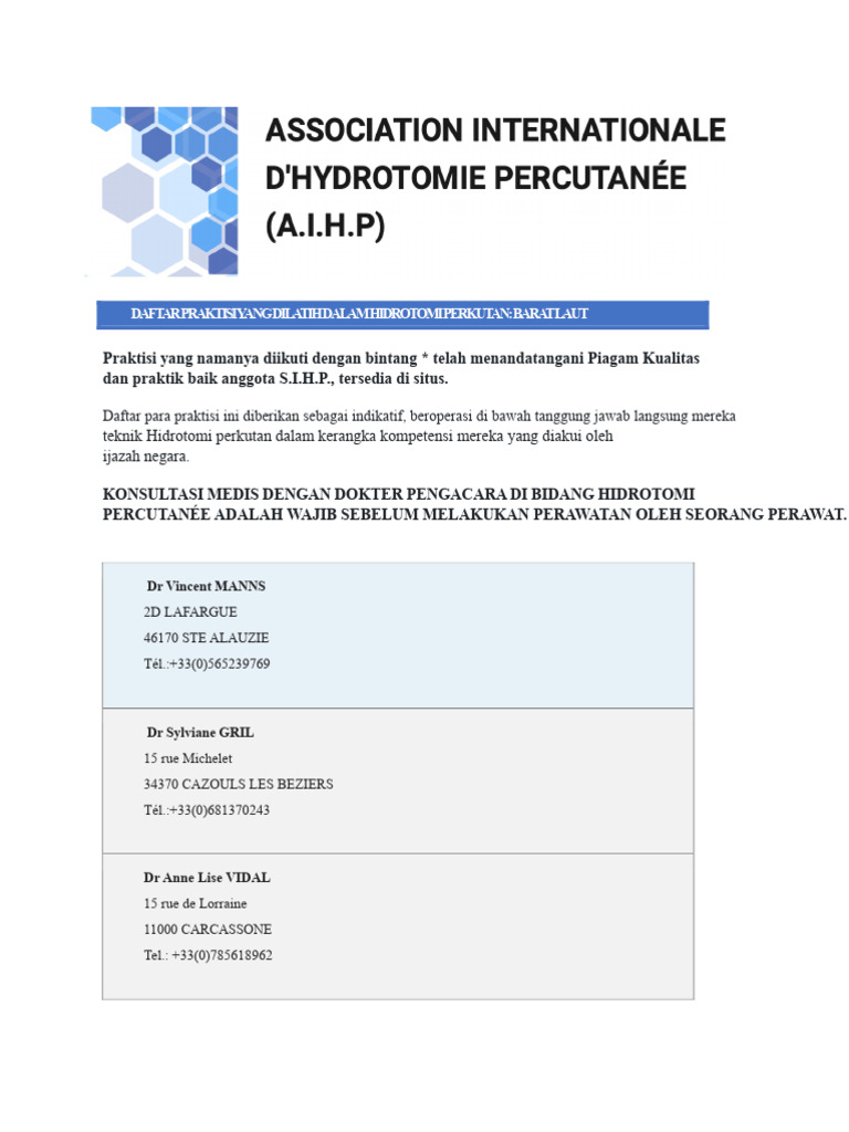 Praktisi Hidrotomi Perkutan Barat Laut | PDF
