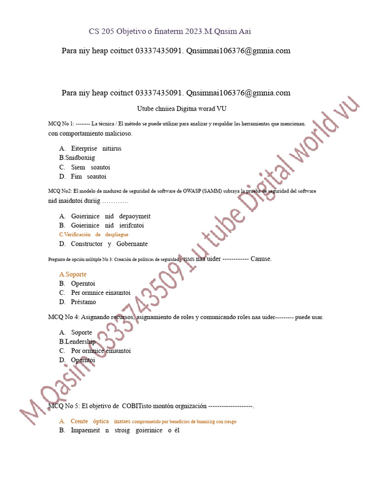 CS205 Final 2023 | PDF | Seguridad | La seguridad informática