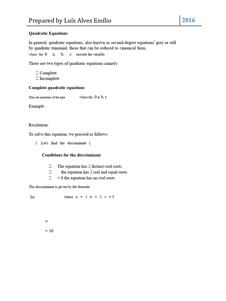 Quadratic Equations | PDF | Quadratic Equation | Equations