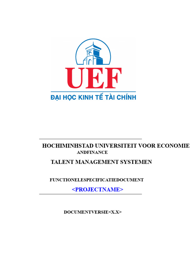 Functioneel Specificatiedocument Sjabloon | PDF
