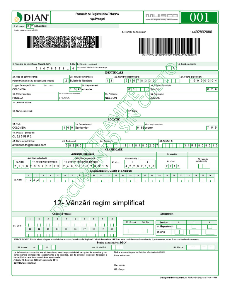 RUT Actualizat | PDF