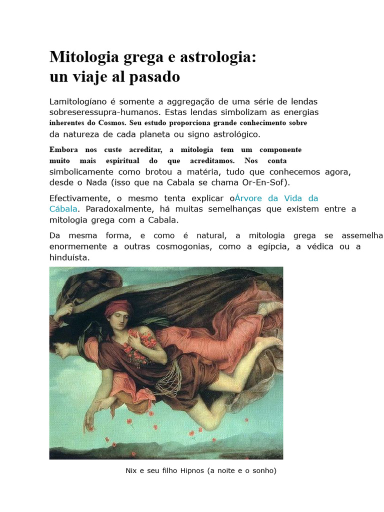 Mitologia Grega e Astrologia: Conexões | PDF | Mitologia grega | Zeus