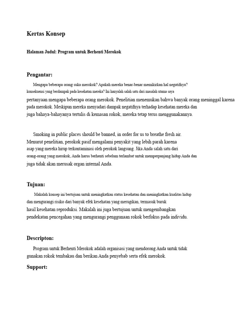 Program Berhenti Merokok untuk Kesehatan | PDF